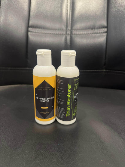 Pro Supreme Scratch Remover 125 ml and Trim Restorer 100 ml each Pack of 2
